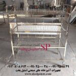 ترولی آبچکان صنعتی چهار طبقه استیل