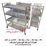ترولی آبچکان چهار طبقه برای سینی های بزرگ